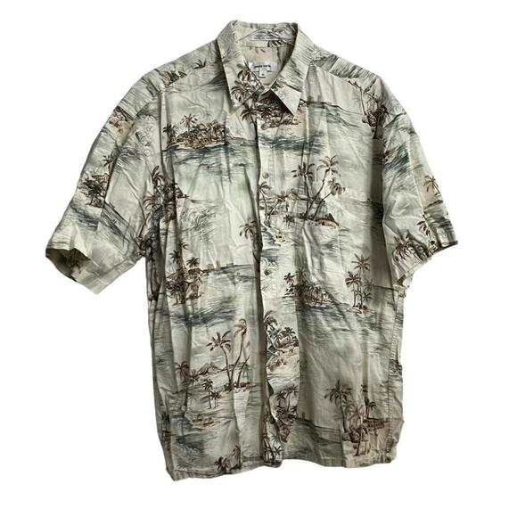 Men's Pierre Cardin Short Sleeved Hawaiian Button Down Shirt XL - Picture 1 of 4